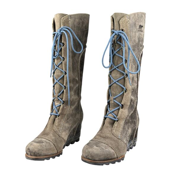 Sorel Women’s Cate The Great Brown Suede Wedge Riding Boot Size US 9 - Picture 6 of 11